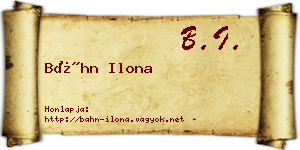 Báhn Ilona névjegykártya
